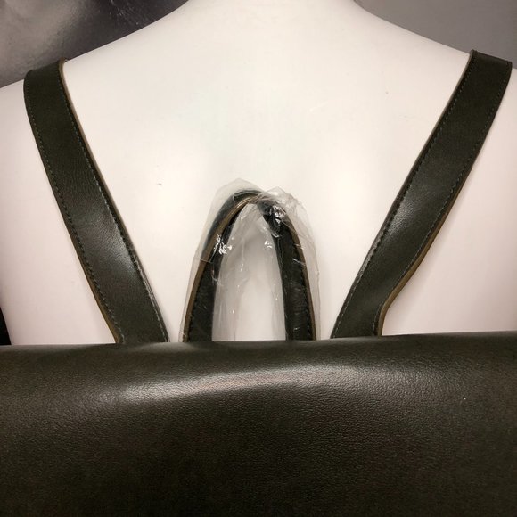 NWT Mondani New York Dark Green Vegan Leather Backpack - Picture 6 of 7